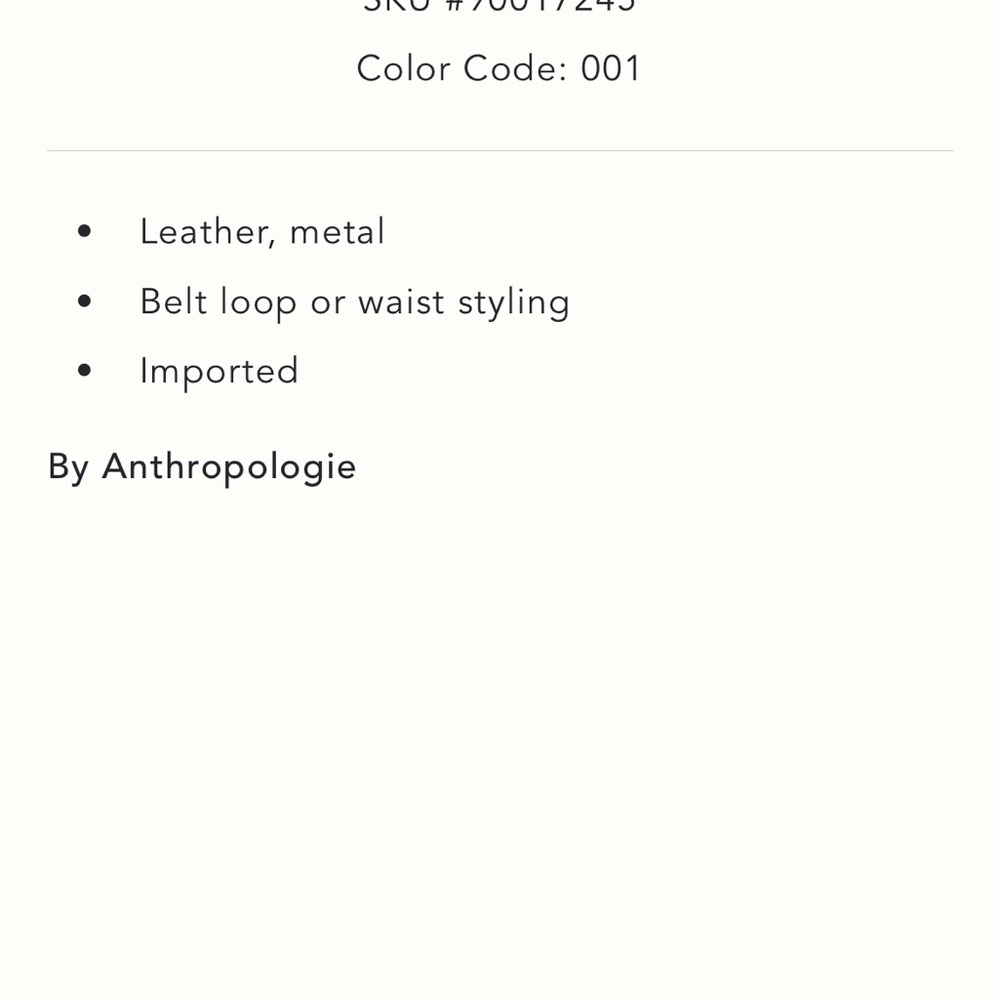 Anthropologie Black Leather Belt with Silver Accents - Picture 5 of 5